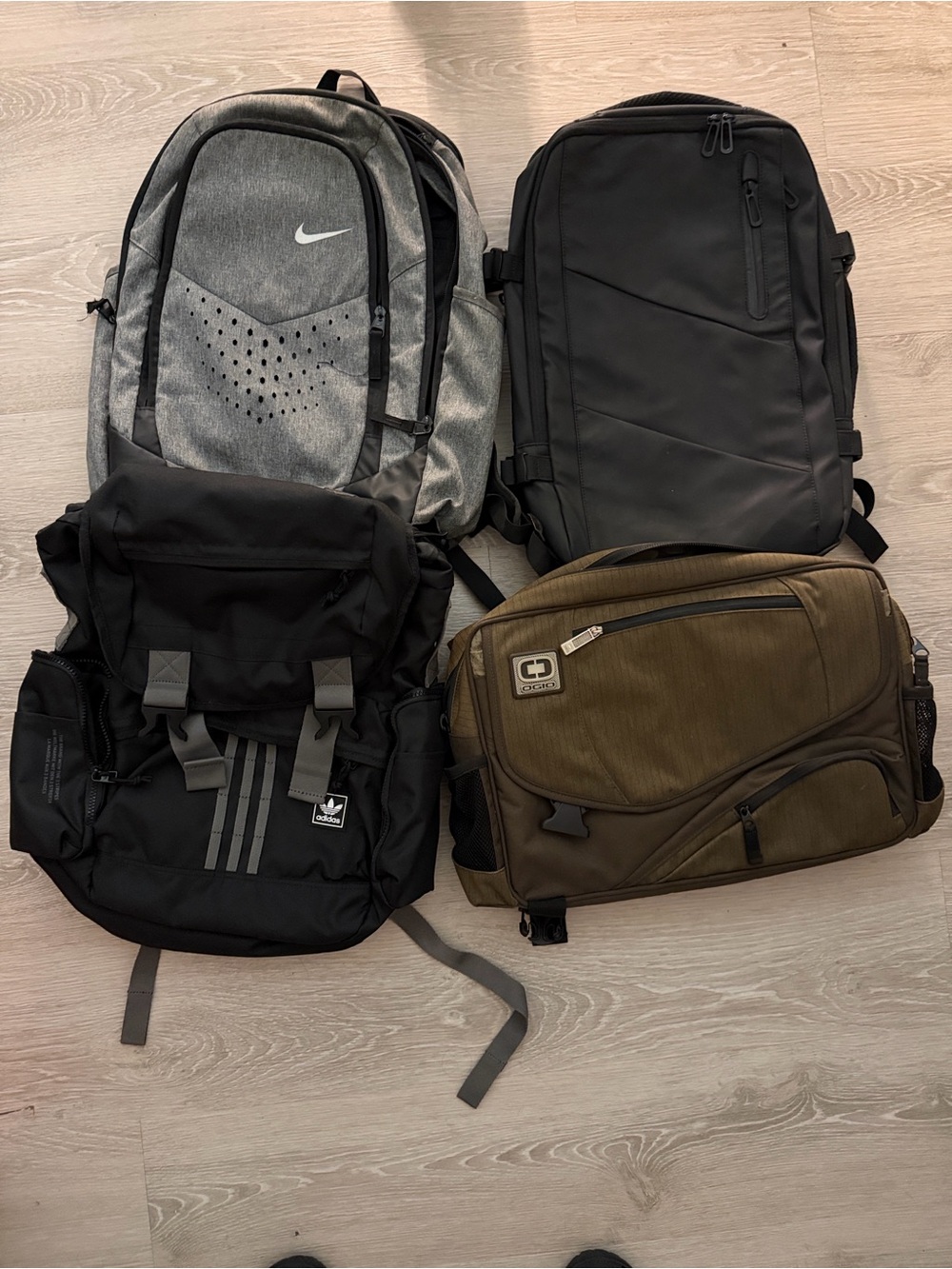 ***LOT of 4 Bags*** Nike, Adidas, OGIO & All Black Expandable Travel Bag